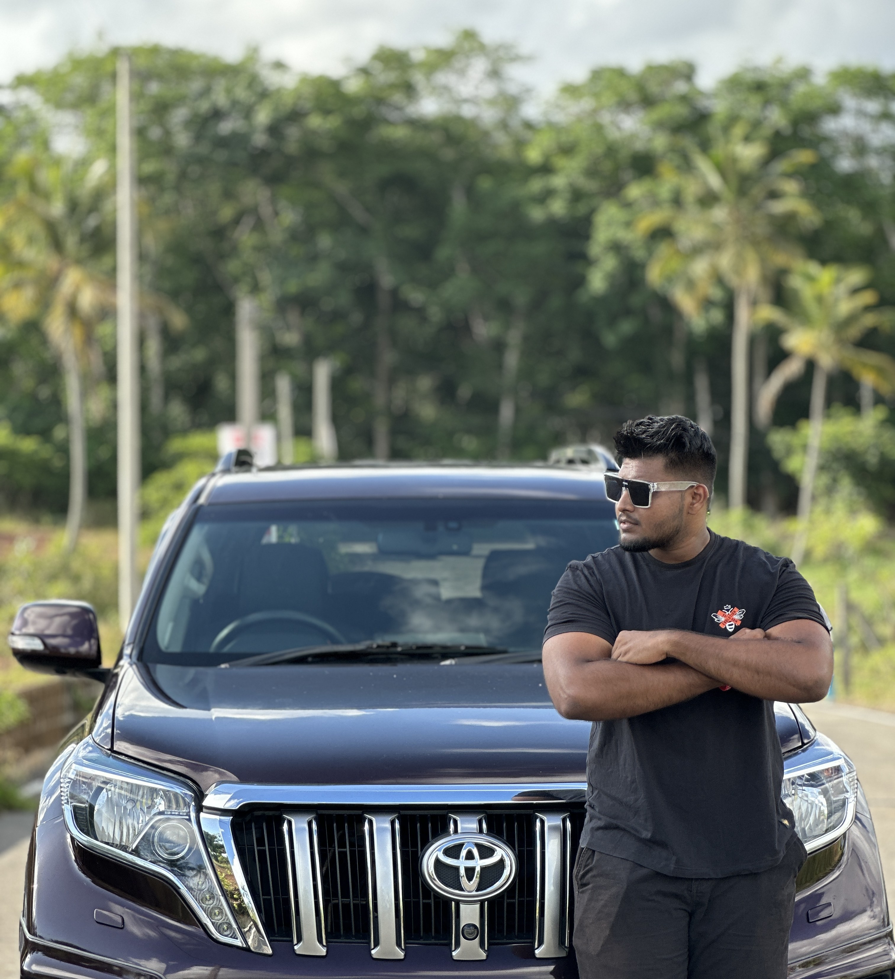 Founder with Vintage Car